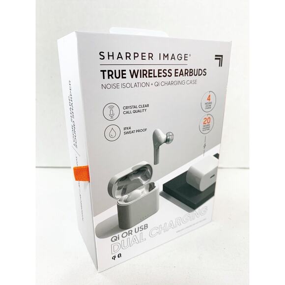 NEW Sharper Image True Wireless Earbuds with Noise Isolation & Qi Charging Case - Picture 3 of 6